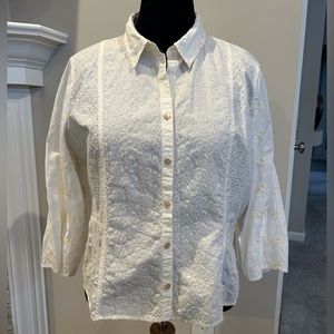 J. Jill Embroidered Cotton Top